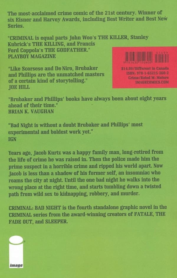 Criminal Volume 4: Bad Night by Ed Brubaker
