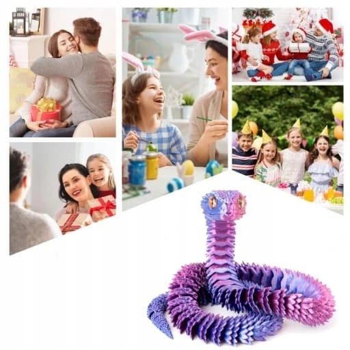 3D Snake – Flexible Jointed Stress-Relief Toy Figurine