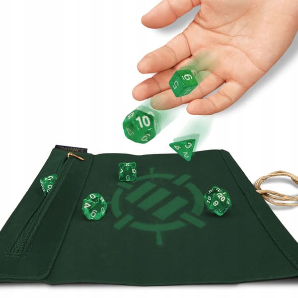 Enhance - Tabletop Roll on a Scroll Bag (case + set of dice) - Green