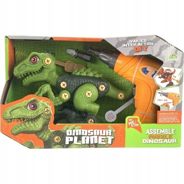 Rappa Screw-in Dinosaur: Velociraptor with a battery-powered screwdriver