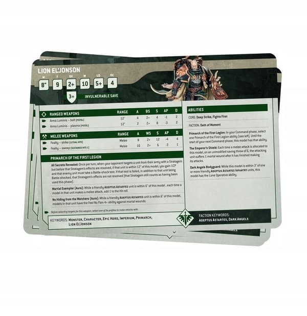 Datasheet Cards – Dark Angels