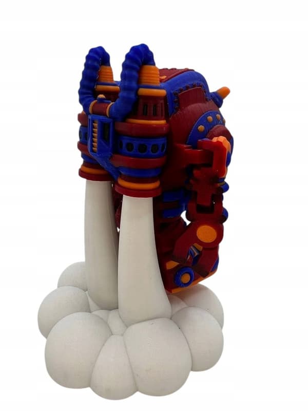 3D-printed decorative figurine – Colourful Space Robot collector’s model