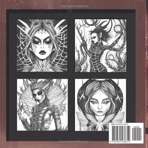 Surreal Horror: Evil Elves & Fairies Volume 2 greyscale colouring book: da