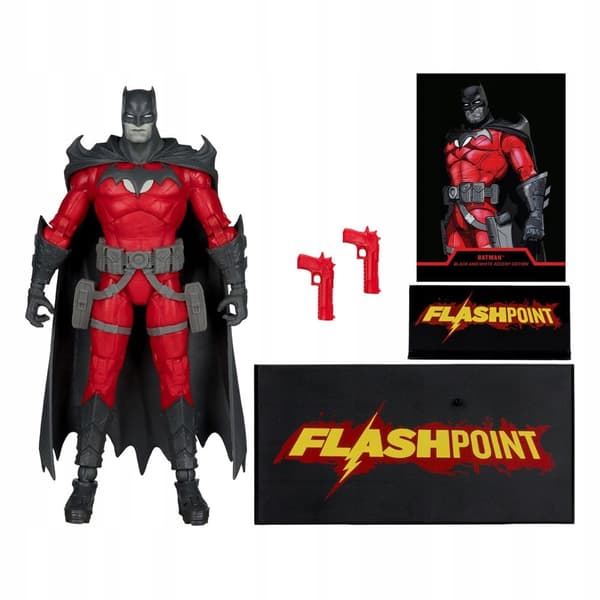 Batman (Flashpoint) Collectible Figure, 18 cm – DC Multiverse (Black and White Edition)