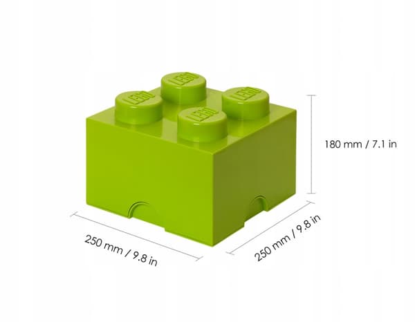 LEGO BRICK STORAGE BOX, 4-PACK, LIGHT GREEN, 25 cm, 40031220