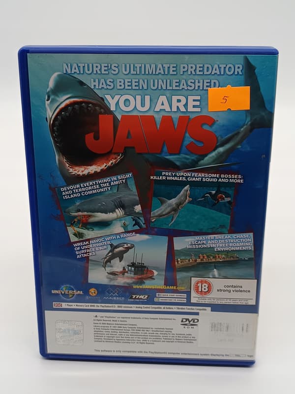 JAWS UNLEASHED PS2 (PlayStation 2) boxed version