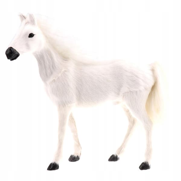 Simulation of a White Plush Stuffed Horse (Pet)