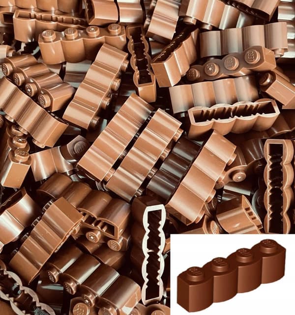 LEGO Bricks, 50-piece set: Palisade Brick, 1x4, Brown, 30137