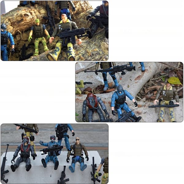6-piece Kids' Plastic Soldier Model Playset with Smooth Edges