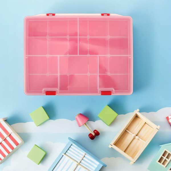 MULTI-COMPARTMENT STORAGE BOX FOR HANDHELD ITEMS AND EQUIPMENT WITH