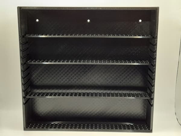 Display frame for minifigures and LEGO figures, adjustable shelves