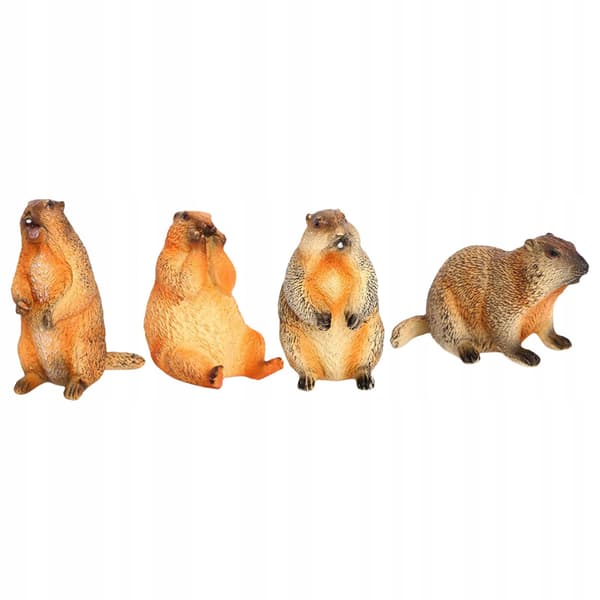 4x Marmots – Model Figures, Decorative Marmots, Desk Decorations