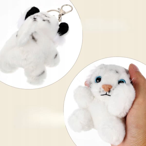 1 WHITE PLUSH TIGER HANGER FOR A HANDBAG OR BACKPACK