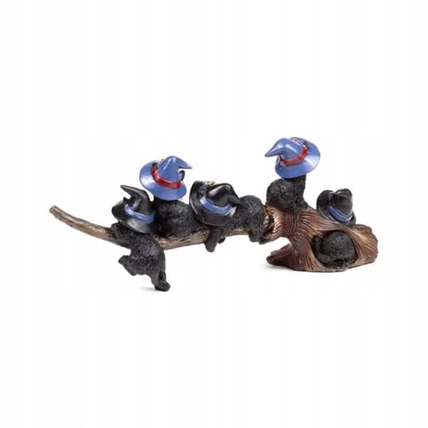 Puckator figurine: Black cat playing on a broomstick