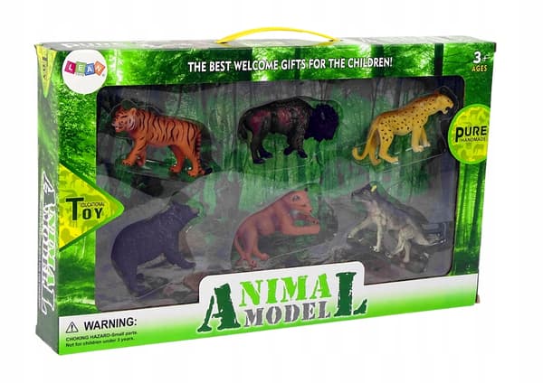 FIGURE SET – LIONESS, BISON, JAGUAR, BEAR, WOLF, TIGER