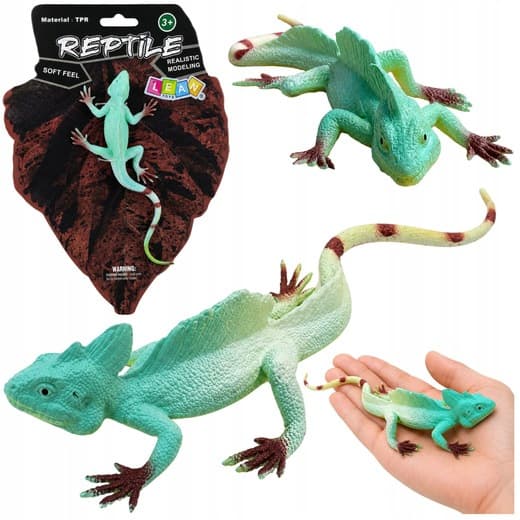 Rubber Stretchy Realistic Bearded Dragon Figurine, 16 cm