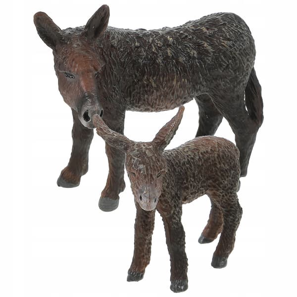 2 DONKEY FIGURINES, PLASTIC, DESK DECORATIONS