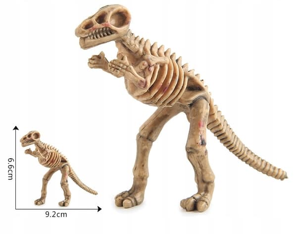 Set of 12 plastic dinosaur skeletons