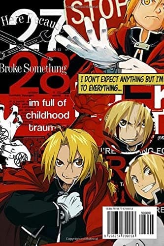 Edward Elric Notebook: Lined Notebook, Small Size, 6x9 inches / 110 pages