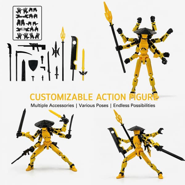 PLUSHCEWT T13 Action Figure with Interchangeable Hands and Accessories for Adults