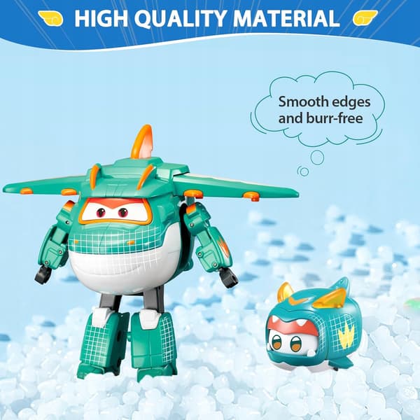 Tino Super Wings transforming dinosaur robot with pet