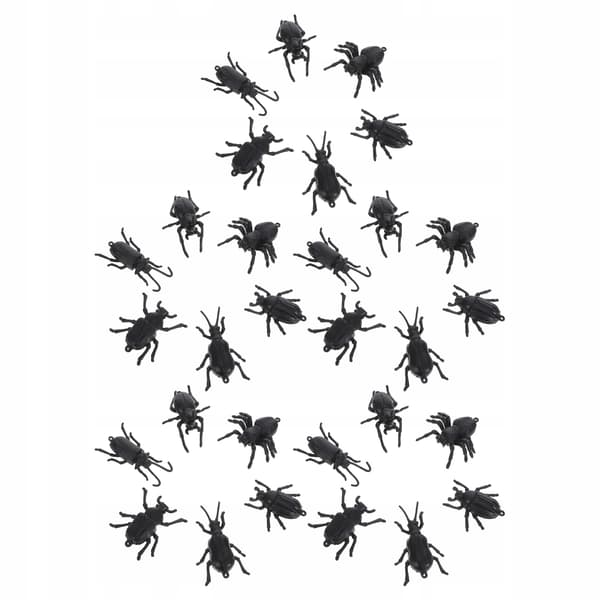 30 MINI BLACK INSECT FIGURINES WITH REALISTIC TEXTURE FOR EDUCATIONAL PURPOSES