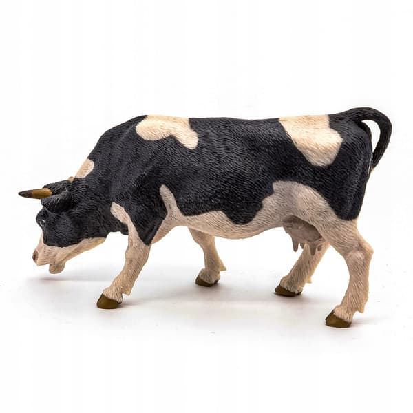 PAPO WHITE COW FIGURINE WITH BLACK SPOTS