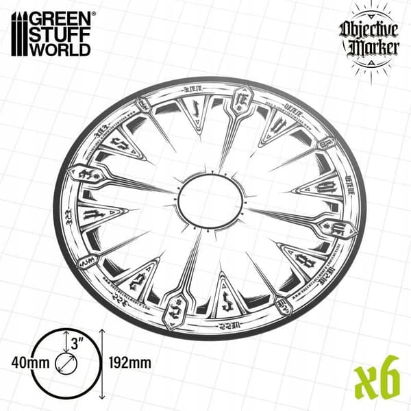 GREEN STUFF WORLD WTC Objective Marker / 6x WTC Objective Marker