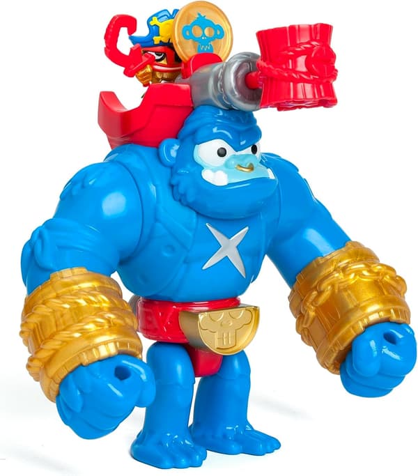 MOVING GORILLA FIGURINE WITH VERTICAL STRIKES AND A COIN THAT UNLOCKS ITS POWERS