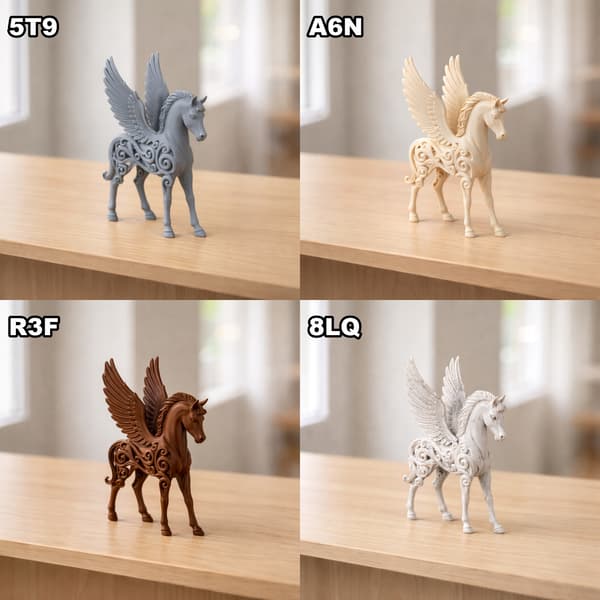 DECORATIVE PEGASUS FIGURINE – OPENWORK SHELF DECORATION – MANY COLOURS