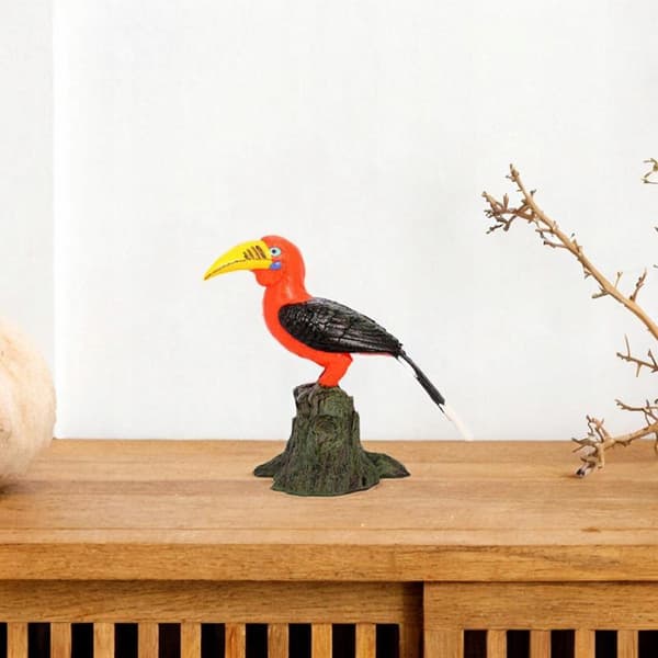 Realistic bird statue – Accent Office Desk – Landscape – Orange Hornbill