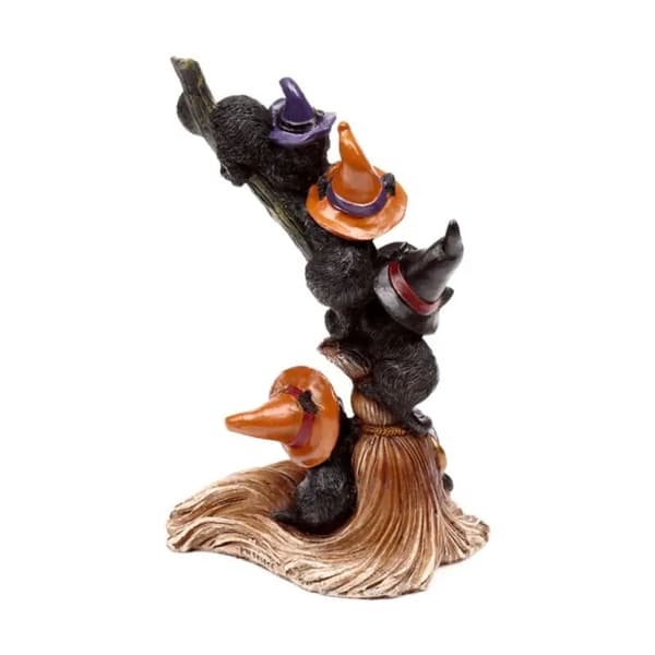 Puckator figurine: Black cats on a witch’s broomstick