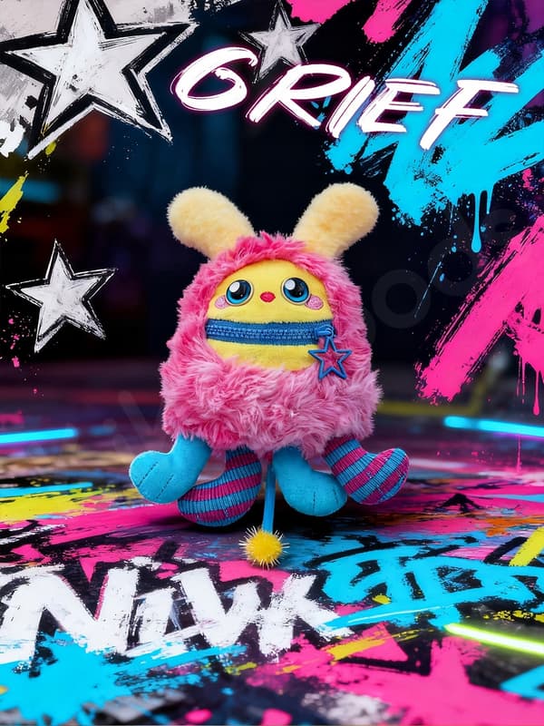 Nomster Nom Bad Mood Plush Keyring – Monster with a Pocket