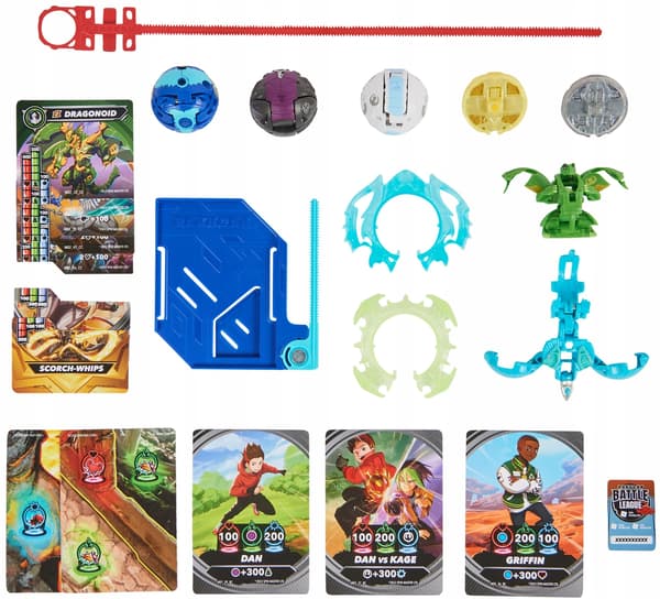 LARGE BAKUGAN BATTLE SET: 5 FIGURES – VENTRI, DRAGONOID, SMOKE, BRUISER, TROX