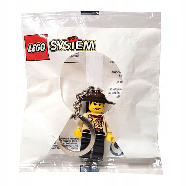 Lego Adventurers Johnny Thunder System KC140 minifigure keyring, MISB, 1998