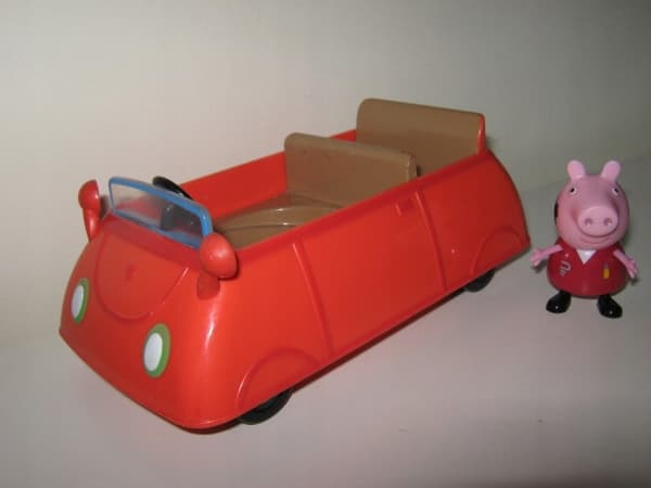 Peppa’s little red convertible with a Peppa figurine