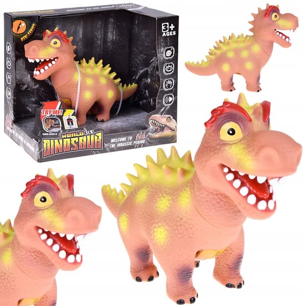 INTERACTIVE RUBBER DINOSAUR FIGURINE WITH SOUND