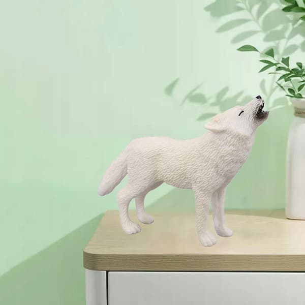 PVC wolf figurines: Forest creatures, BPA-free, Zoo, Learning about the Arctic wolf