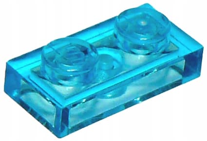 LEGO 1x2 Tile, Trans-Light Blue, 302342 3023 – 100 pieces