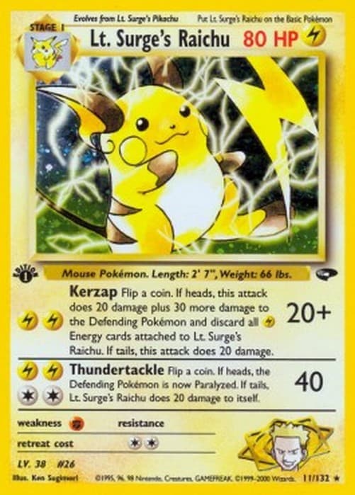 Pokemon Lt. Surge's Raichu