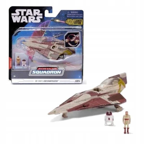 STAR WARS MICRO GALAXY JEDI STARFIGHTER + OBI-WAN figure