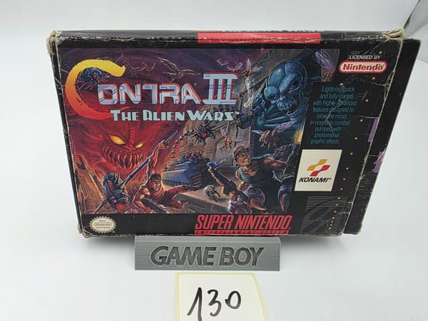 NINTENDO SNES CONTRA III: THE ALIEN WARS NTSC VERSION ORIGINAL CARDBOARD BOX