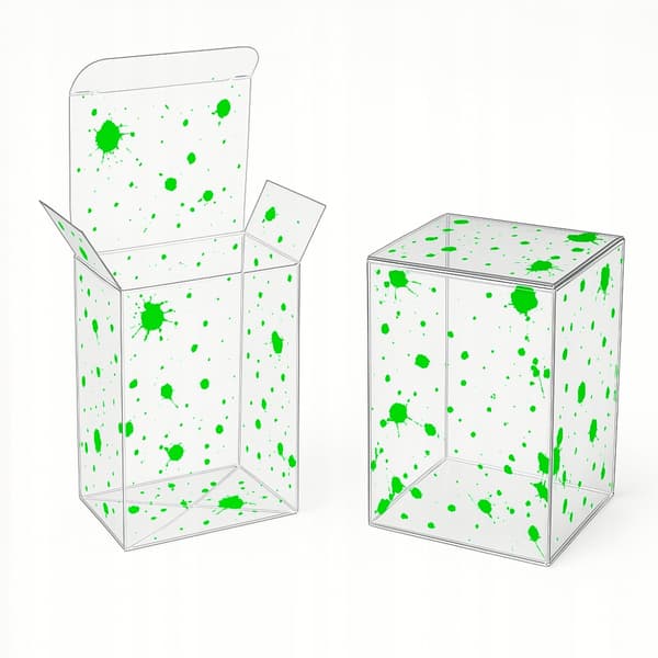 10x Transparent Protective Display Box for Figurines with a Green Effect