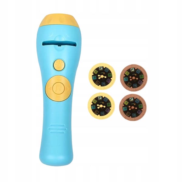 Cute Projector Torch Educational Toy Ceiling/Wall Night Light Blue 4 Slides