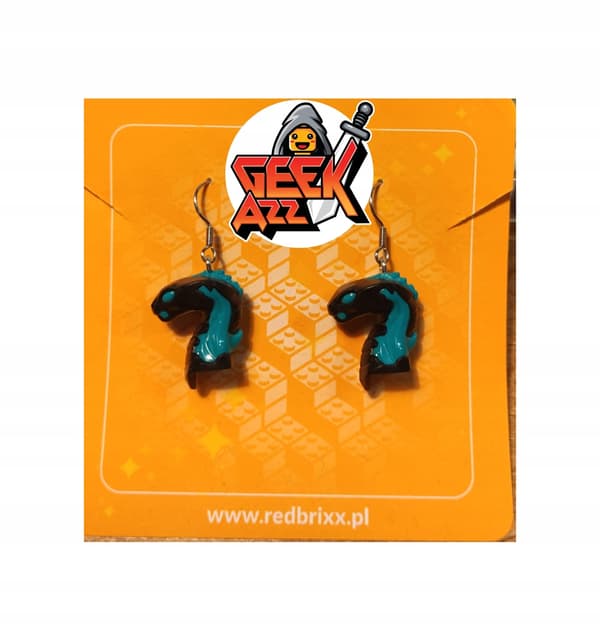 DIY Lego Ninjago snake earrings made from bricks