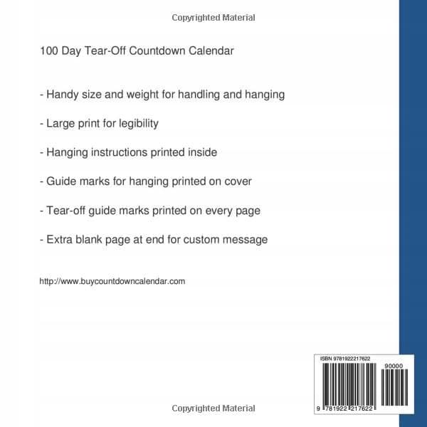 Wynns, Dayle E 100-Day Tear-Off Countdown Calendar
