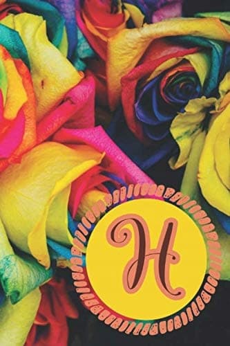 H Initial Monogram Journal Notebook for Women: Personalised, Customised ‘Rain’