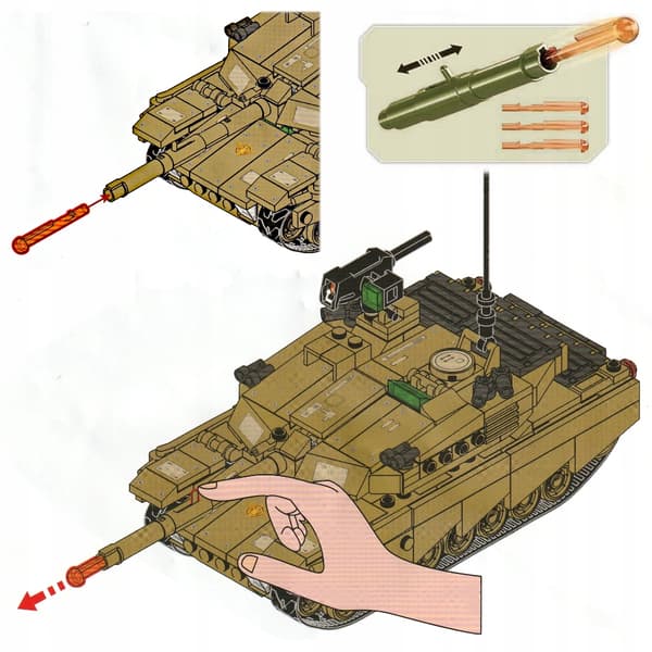 M1A2 ABRAMS TANK BUILDING SET – US ARMY WAR 3 FIGURES + LEGO WEAPONS