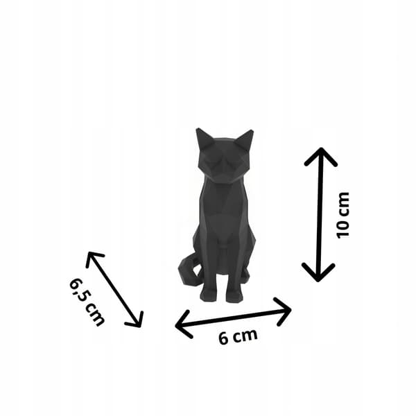 LOW-POLY CAT FIGURINE – GEOMETRIC DECORATION ON A BASE – MANY COLOURS