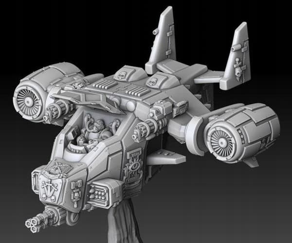 Silver Wardens Accipiter Assault Craft – a replacement model for board games/D&D/GURPS